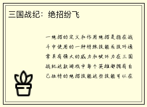 三国战纪：绝招纷飞